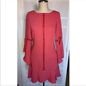 White House Black Market flirty bell-sleeve shift dress